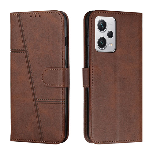 Leather Case Stands Flip Cover Holder Y04X for Xiaomi Redmi Note 12 Explorer Brown
