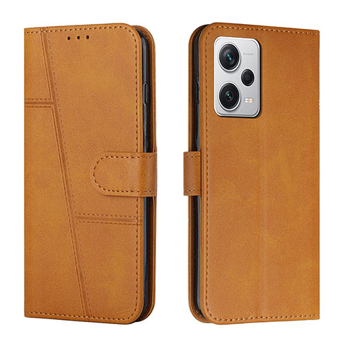 Leather Case Stands Flip Cover Holder Y04X for Xiaomi Redmi Note 12 Explorer Light Brown