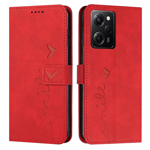 Leather Case Stands Flip Cover Holder Y04X for Xiaomi Redmi Note 12 Pro Speed 5G Red