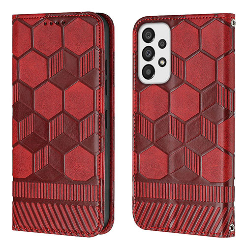 Leather Case Stands Flip Cover Holder Y05B for Samsung Galaxy A53 5G Red