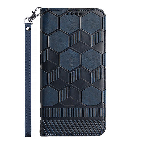 Leather Case Stands Flip Cover Holder Y05B for Samsung Galaxy M02s Blue