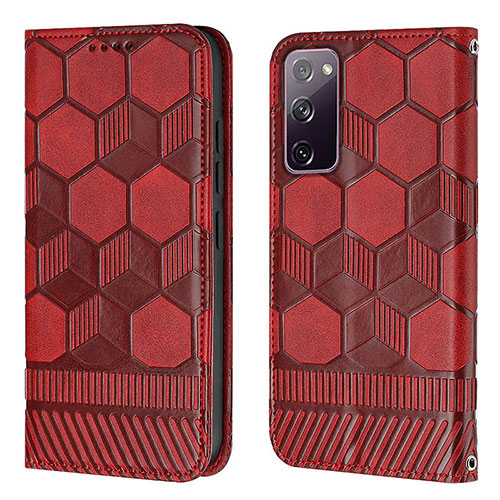 Leather Case Stands Flip Cover Holder Y05B for Samsung Galaxy S20 FE (2022) 5G Red