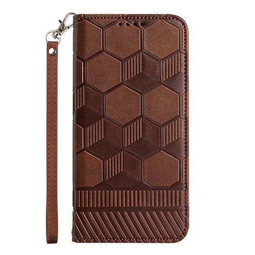 Leather Case Stands Flip Cover Holder Y06B for Samsung Galaxy A12 5G Brown