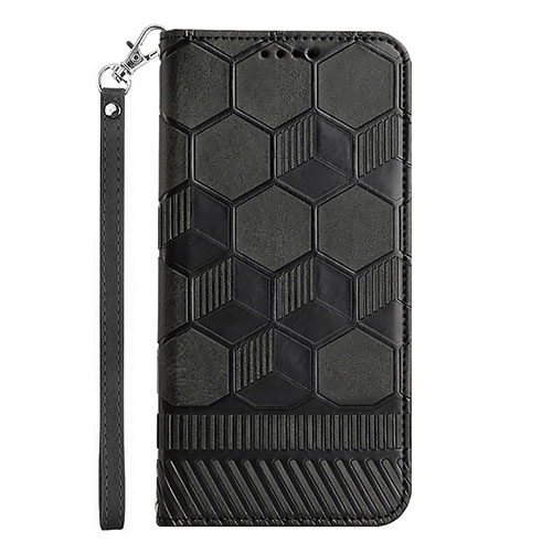 Leather Case Stands Flip Cover Holder Y06B for Samsung Galaxy M12 Black