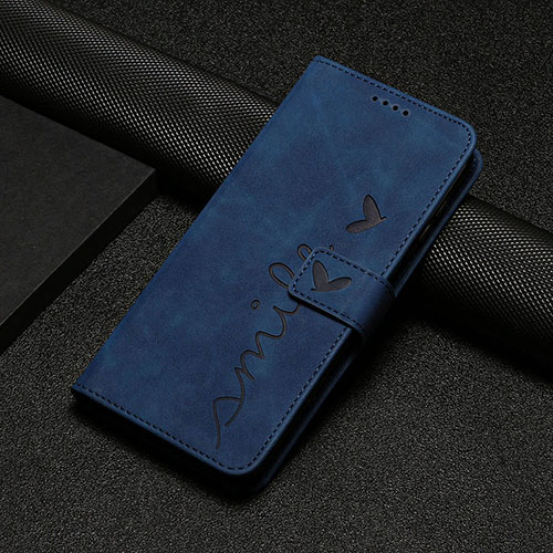 Leather Case Stands Flip Cover Holder Y06X for Motorola Moto E13 Blue