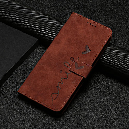 Leather Case Stands Flip Cover Holder Y06X for Motorola Moto G 5G (2023) Brown