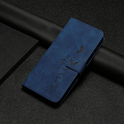 Leather Case Stands Flip Cover Holder Y06X for Motorola Moto G14 Blue