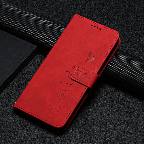 Leather Case Stands Flip Cover Holder Y06X for Xiaomi Redmi 12 4G Red