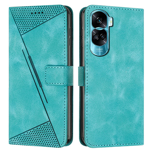 Leather Case Stands Flip Cover Holder Y07X for Huawei Honor 90 Lite 5G Green