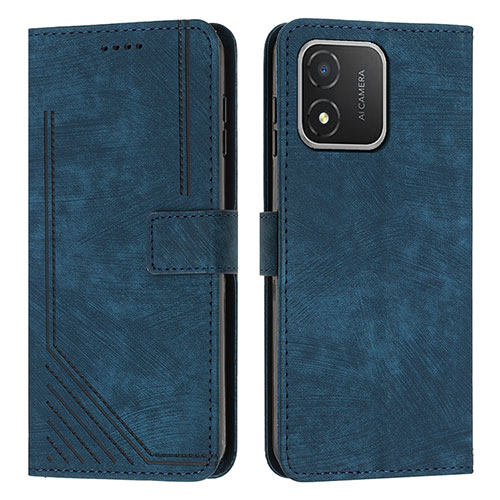 Leather Case Stands Flip Cover Holder Y07X for Huawei Honor X5 Blue