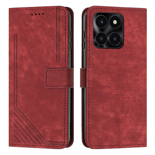 Leather Case Stands Flip Cover Holder Y07X for Huawei Honor X6a Red