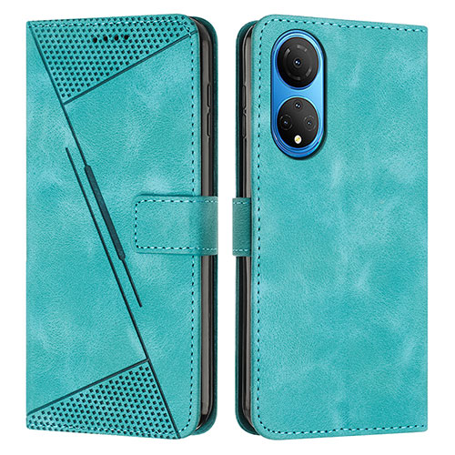 Leather Case Stands Flip Cover Holder Y07X for Huawei Honor X7 Green