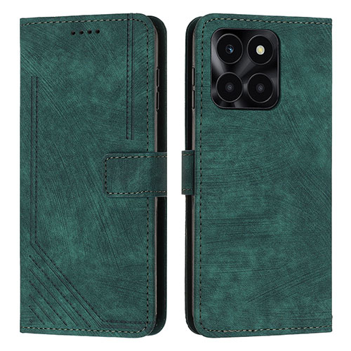 Leather Case Stands Flip Cover Holder Y07X for Huawei Honor X8b Green