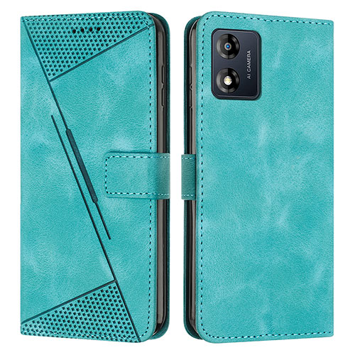 Leather Case Stands Flip Cover Holder Y07X for Motorola Moto E13 Green