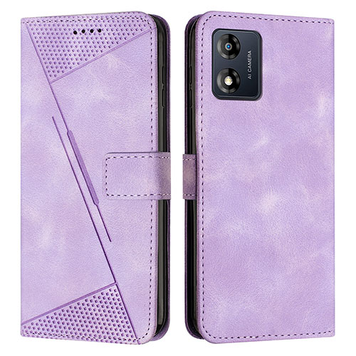 Leather Case Stands Flip Cover Holder Y07X for Motorola Moto E13 Purple