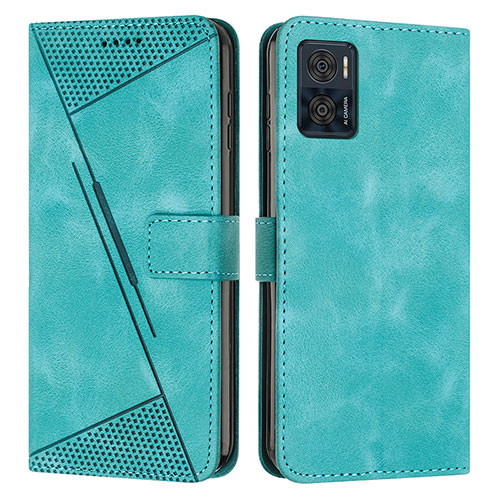 Leather Case Stands Flip Cover Holder Y07X for Motorola Moto E22 Green