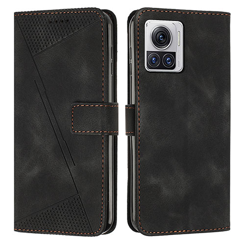 Leather Case Stands Flip Cover Holder Y07X for Motorola Moto Edge 30 Ultra 5G Black