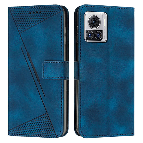 Leather Case Stands Flip Cover Holder Y07X for Motorola Moto Edge 30 Ultra 5G Blue