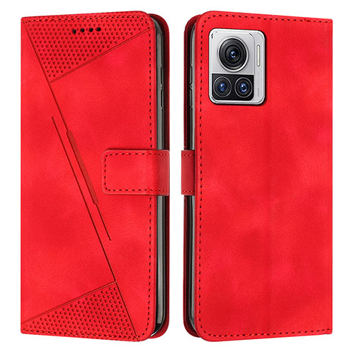 Leather Case Stands Flip Cover Holder Y07X for Motorola Moto Edge 30 Ultra 5G Red