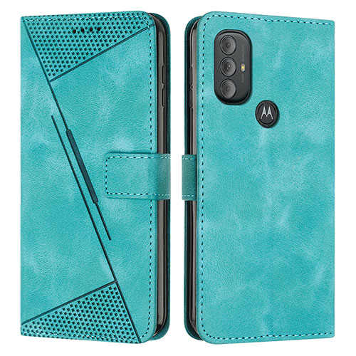 Leather Case Stands Flip Cover Holder Y07X for Motorola Moto G Play (2023) Green