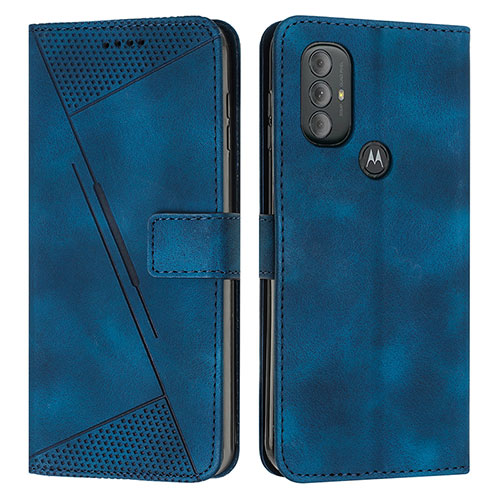 Leather Case Stands Flip Cover Holder Y07X for Motorola Moto G Play Gen 2 Blue