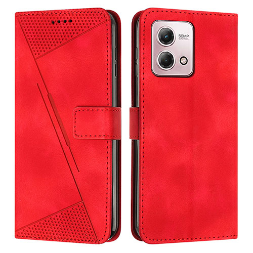 Leather Case Stands Flip Cover Holder Y07X for Motorola Moto G Stylus (2023) 4G Red