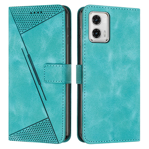 Leather Case Stands Flip Cover Holder Y07X for Motorola Moto G53j 5G Green