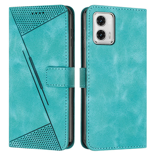 Leather Case Stands Flip Cover Holder Y07X for Motorola Moto G73 5G Green
