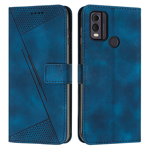 Leather Case Stands Flip Cover Holder Y07X for Nokia C22 Blue