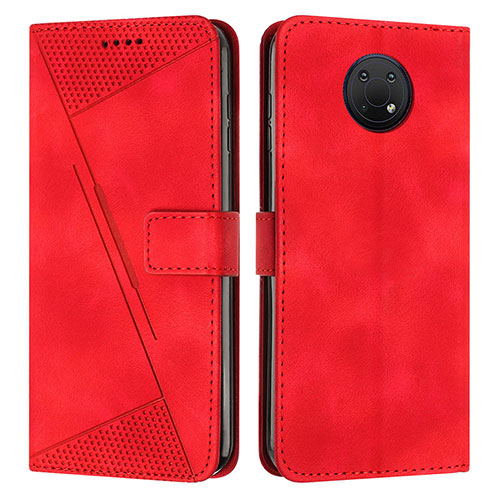 Leather Case Stands Flip Cover Holder Y07X for Nokia G20 Red