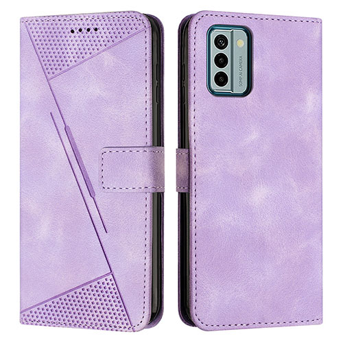 Leather Case Stands Flip Cover Holder Y07X for Nokia G22 Purple