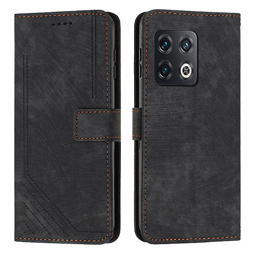 Leather Case Stands Flip Cover Holder Y07X for OnePlus 10 Pro 5G Black