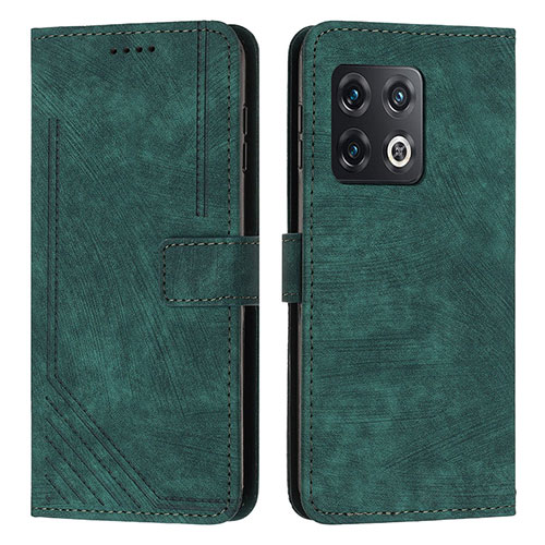 Leather Case Stands Flip Cover Holder Y07X for OnePlus 10 Pro 5G Green