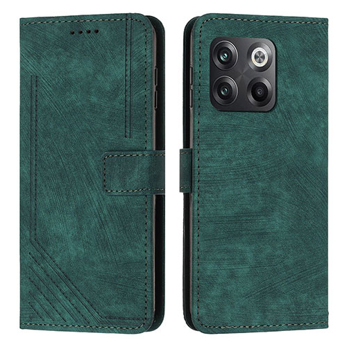 Leather Case Stands Flip Cover Holder Y07X for OnePlus 10T 5G Green