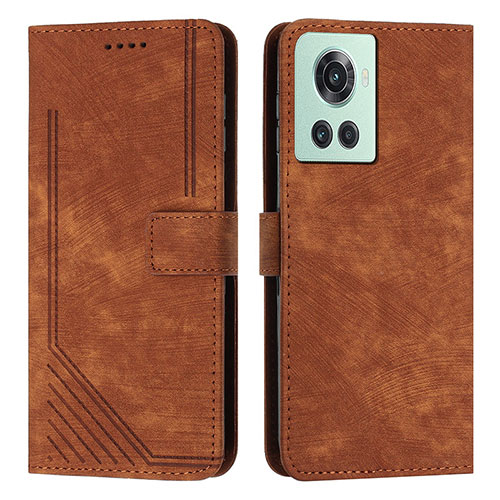 Leather Case Stands Flip Cover Holder Y07X for OnePlus Ace 5G Brown