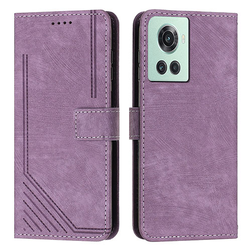 Leather Case Stands Flip Cover Holder Y07X for OnePlus Ace 5G Purple