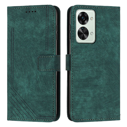 Leather Case Stands Flip Cover Holder Y07X for OnePlus Nord 2T 5G Green