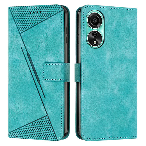 Leather Case Stands Flip Cover Holder Y07X for Oppo A18 Green