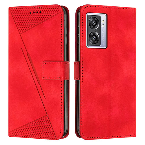 Leather Case Stands Flip Cover Holder Y07X for Oppo A77 5G Red