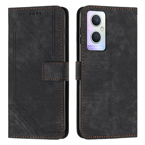 Leather Case Stands Flip Cover Holder Y07X for Oppo A96 5G Black
