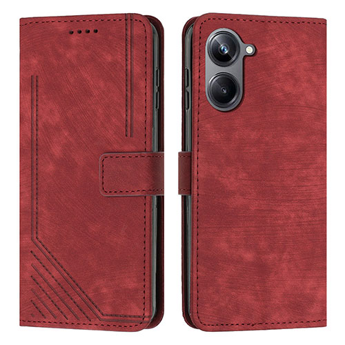 Leather Case Stands Flip Cover Holder Y07X for Realme 10 Pro 5G Red