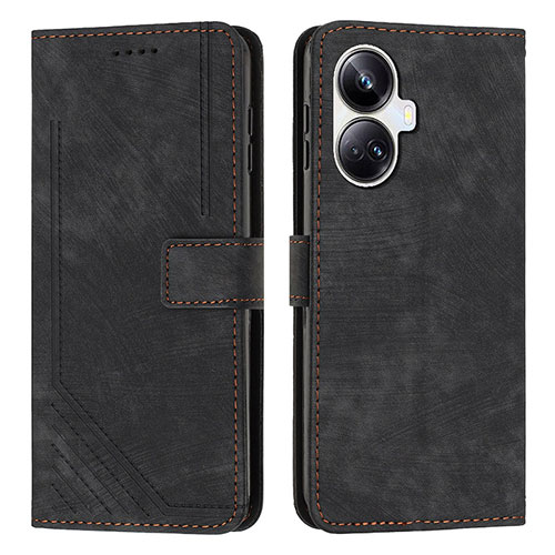 Leather Case Stands Flip Cover Holder Y07X for Realme 10 Pro+ Plus 5G Black