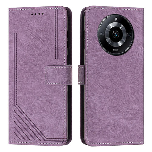 Leather Case Stands Flip Cover Holder Y07X for Realme 11 Pro+ Plus 5G Purple