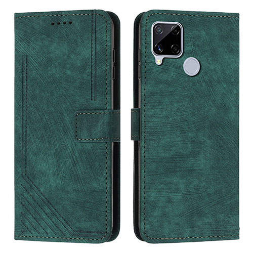 Leather Case Stands Flip Cover Holder Y07X for Realme 7i RMX2193 Green