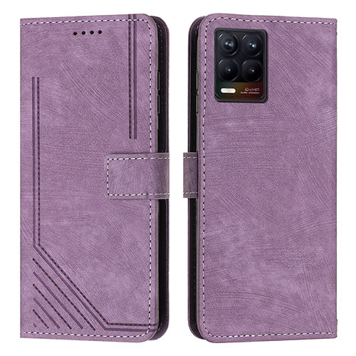 Leather Case Stands Flip Cover Holder Y07X for Realme 8 4G Purple