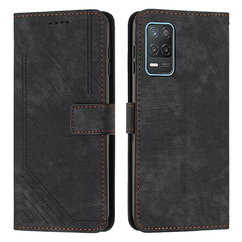 Leather Case Stands Flip Cover Holder Y07X for Realme 8 5G Black