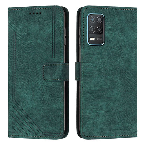 Leather Case Stands Flip Cover Holder Y07X for Realme 8 5G Green