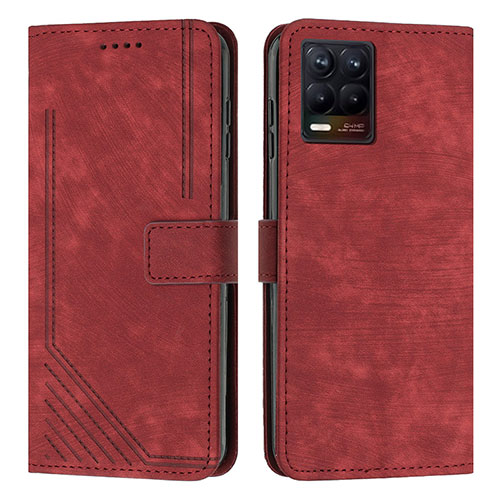 Leather Case Stands Flip Cover Holder Y07X for Realme 8 Pro Red