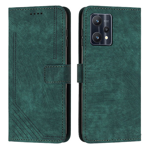 Leather Case Stands Flip Cover Holder Y07X for Realme 9 4G Green