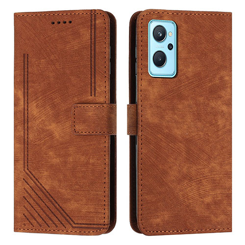 Leather Case Stands Flip Cover Holder Y07X for Realme 9i 5G Brown